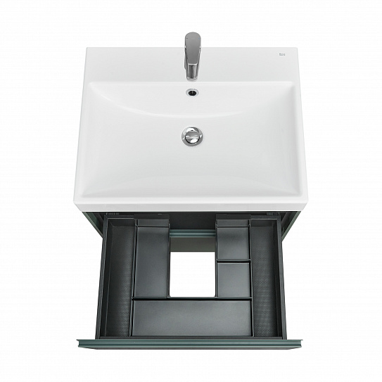 Тумба под раковину Roca Ona 600 зеленый матовый 2 ящика A857613513