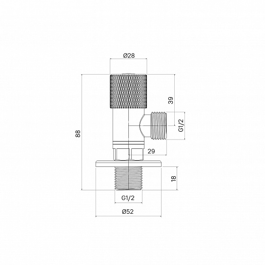 Кран угловой с отражателем IDDIS 910B0A6C2GDZ 1/2; 1/2, кран-букса латунь золото