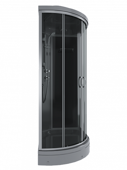 Душевая кабина угловая 120х80х215 ERLIT ER3512PL-C2-RUS_GRAY низкий поддон