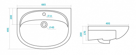 Тумба без раковины Onika Стелла 65 см с одним ящиком 106503
