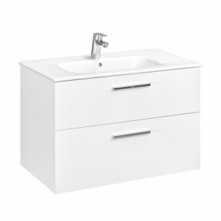Тумба с раковиной Roca Victoria 80 белый глянец 2 ящика A857470806