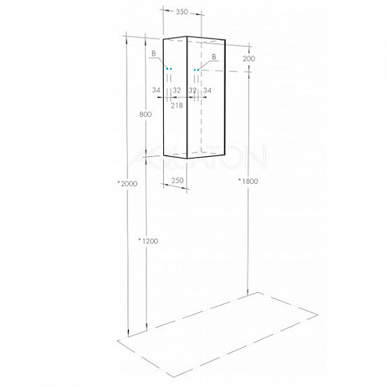 Шкаф подвесной AQUATON Сохо Серый матовый 1A258403AJ9A0