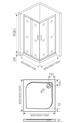 Душевое ограждение 80х80 Good Door INFINITY CR-80-G-CH, ИН00015