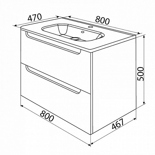 Тумба подвесная с раковиной 80 см IDDIS Edifice EDI80W0i95K