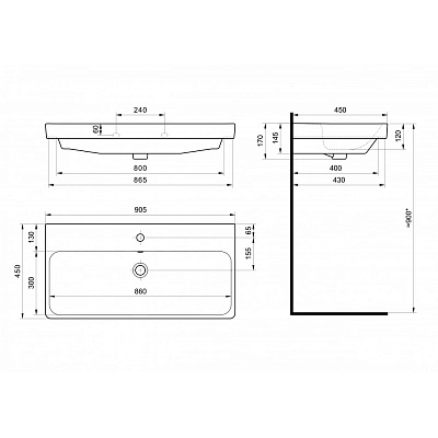 Раковина Santek Адриана 90 1WH501629