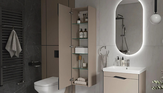 Шкаф для ванны навесной Velvex Krona 400 серый камень