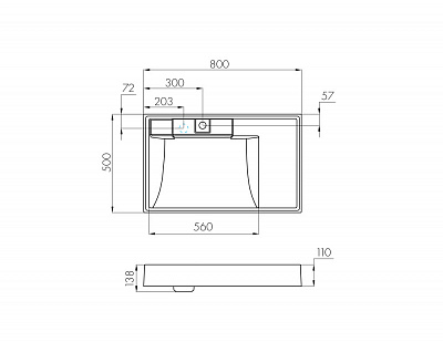 Раковина Aquaton Рейн 80 графит 1A72113KRW210