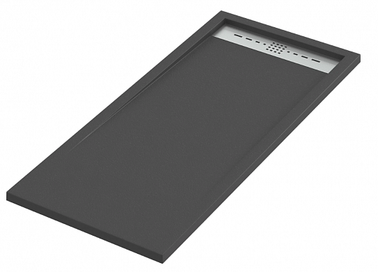 Поддон литьевой 160х80 Stella чёрный, прямоугольный GoodDoor, ЛП00164