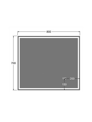 Зеркало 80х70 Аврора Monterey (подсветка, термообогрев, часы, сенсор на взмах)