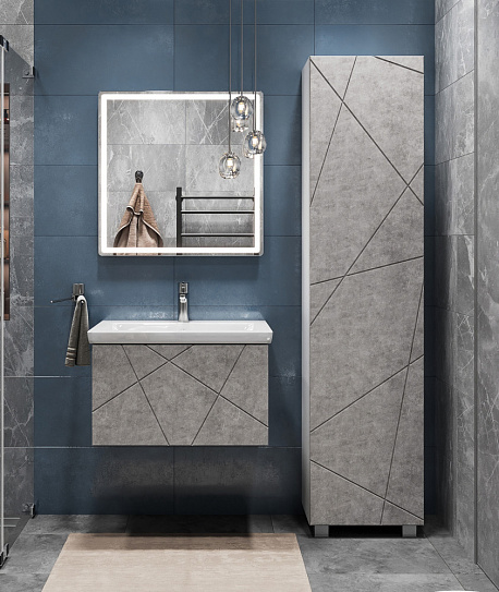 Тумба с раковиной Vigo Geometry 700-0-1 навесная бетон