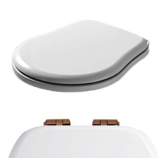 Крышка без микролифта Kerasan Retro белая 109301, крепления бронза