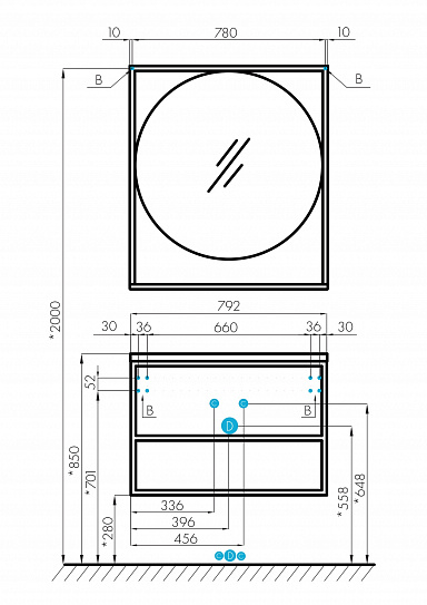 Тумба под накладную раковину Aquaton Лофт Фабрик 80 дуб кантри 1A242401LTDY0