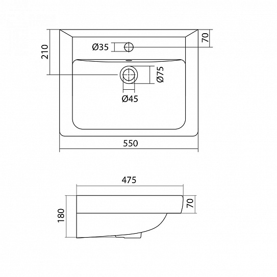 Раковина Сантек Тигода 55 см  1WH302126