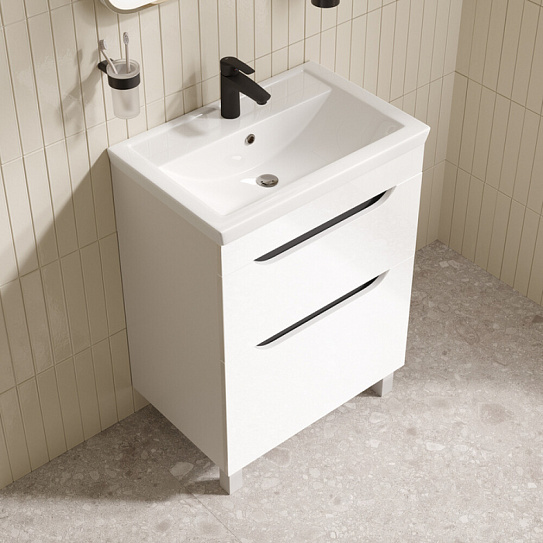 Тумба напольная с умывальником (4076000i28) 60см, белый, Ray, IDDIS RAY60WFi95K