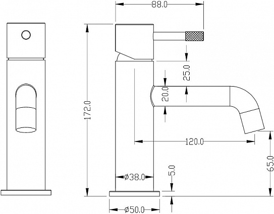 Смеситель для раковины Boheme Uno 461-MG, матовое золото