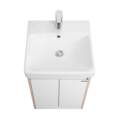 Тумба под раковину AQUATON Сканди Doors 45 белый глянец/дуб верона 1A278701SDB20