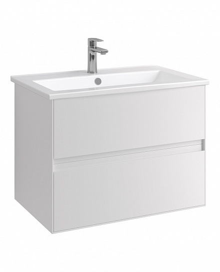 Тумба под раковину Люмин 75 белый матовый (рак.161073 в комплект не входит) AQUATON 1A294001A52B0