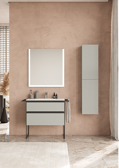 Тумба под раковину Roca Domi 80 2 ящика серый матовый ZRU9307874