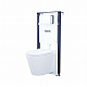 Подвесной унитаз с инсталляцией и клавишей смыва белой, Basic, IDDIS, BASC030i73