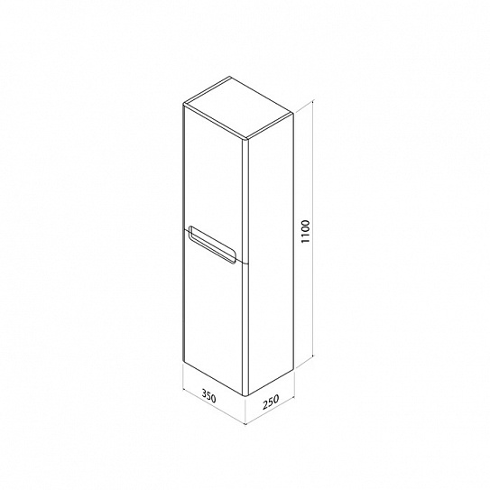 Пенал подвесной в ванную 35 см IDDIS Edifice EDI35W0i97