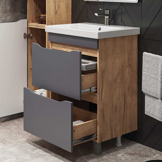 Тумба под раковину VIGO Wave 600-0-2 (Como) дуб золотой