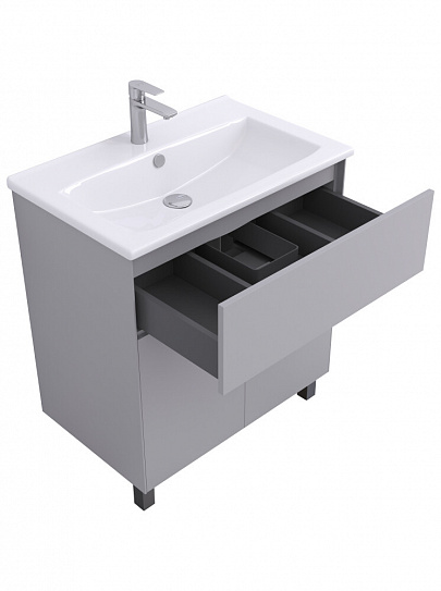 Тумба под раковину ФОРЕСТ ПРО 75 туманный серый (раковина 161073 в комплект не входит) AQUATON 1A297101FR4D0