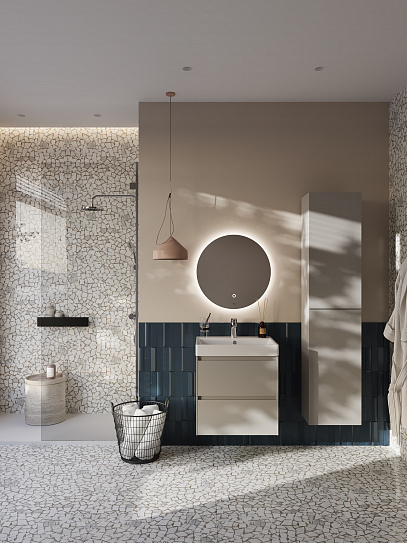 Тумба под раковину Roca Ona 600 бежево-серый матовый 2 ящика A857613510