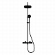 Душевая система VitrA Base Round A4730336EXP с термостатическим смесителем и ручным душем матовая черная латунь