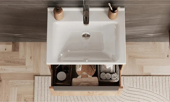 Тумба под раковину Aquaton Хоуп 60 1 створка Орех 1A287201HP6C0 (под рак.146528)