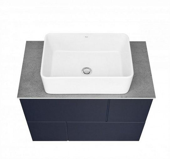 Тумба под раковину PILAR модуль 2 ящика 800 синий Roca A857669521 (раковина 261047 в копмлект не входит)