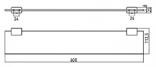 Полка стеклянная Emco Loft 051000160