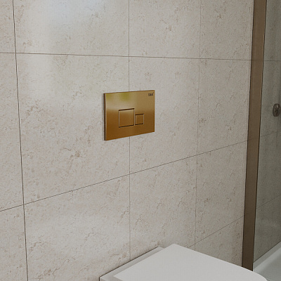 Клавиша смыва D&K Quadro DB1519003, матовое золото (инсталл DI8055119)