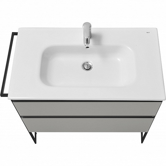 Тумба под раковину Roca Domi 80 2 ящика серый матовый ZRU9307874