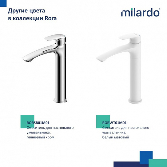 Смеситель для умывальника Milardo Rora RORBL01M01, черный матовый