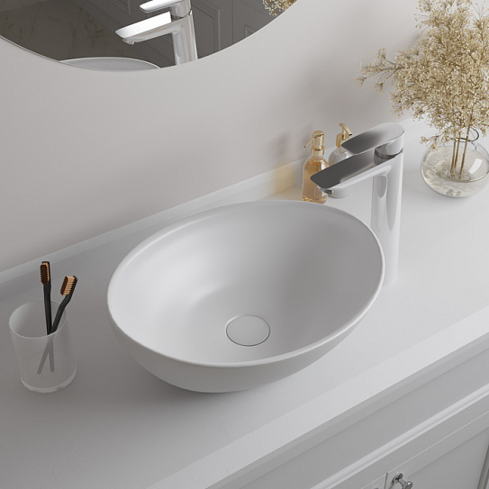 Раковина накладная 41 см овальная Iddis Cloud CLOWS06i27 глянцевый белый