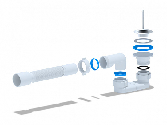 Сифон АНИ пласт для душевого поддона плоский 1 1/2