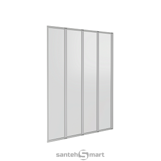 Шторка на борт ванны BAS SCREEN GR4-100-G-WE (4 ств.складная, лев/прав,мат. стекло 4 мм)