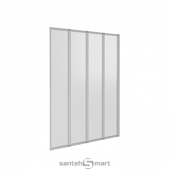 Шторка на борт ванны BAS SCREEN GR4-100-G-WE (4 ств.складная, лев/прав,мат. стекло 4 мм)