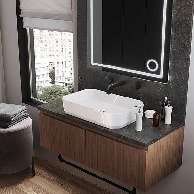 Накладная раковина на столешницу 56х36х11,5 см Sanita Luxe Line 55