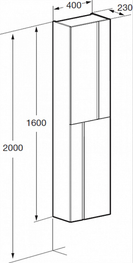 Шкаф колонна PILAR 1600 синяя Roca A857670521