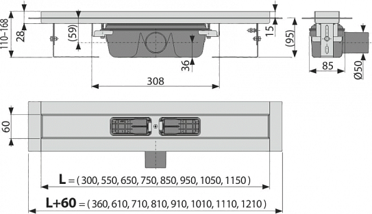 Душевой лоток AlcaPlast APZ6-650 Professional