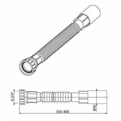 Гибкое соединение 5/4" × 40 пластмасса AlcaPlast A730