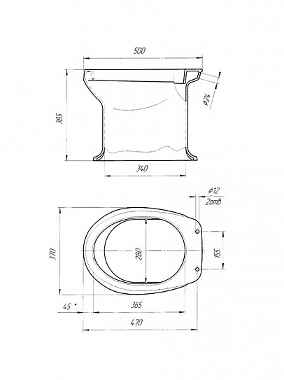 Дачный унитаз Уклад с сиденьем Оскольская керамика, 46901100002