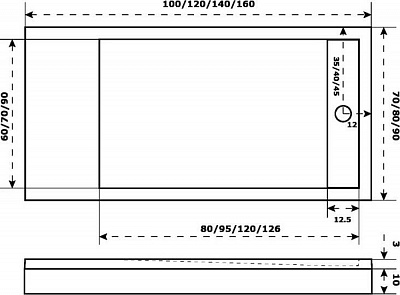 Экран для поддона Good Door Essentia 100x80 ЭЛ00141, белый