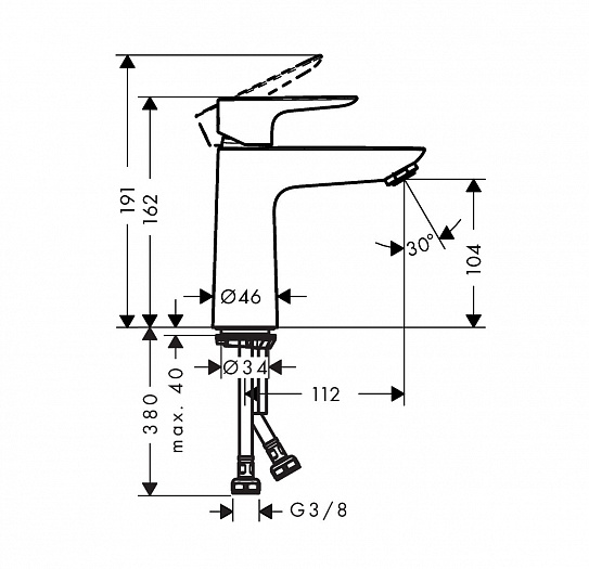 Смеситель для раковины Hansgrohe Talis Е110 71710000