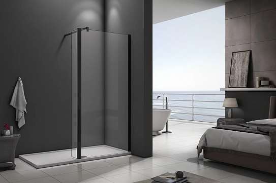 Душевая перегородка 100х195см черная Good Door Walk In ВИ00023