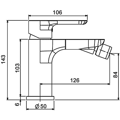 Смеситель для биде Gappo G5048 белый/хром ф35