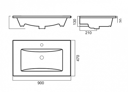 Раковина Sanita Luxe Quadro 90