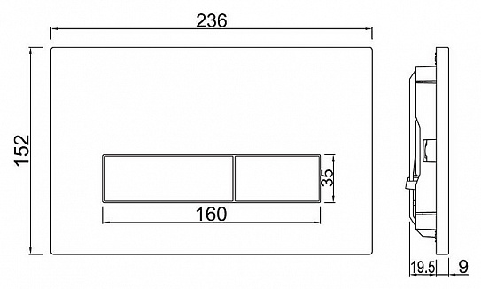Инсталляция скрытого монтажа Kubix Jaquar JCS-WHT-2400FS + клавиша смыва JCP-CHR-352415
