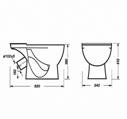 Чаша унитаза Sanita Luxe Max WC/Max/N/WHT.G/S1